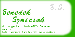 benedek szmicsak business card